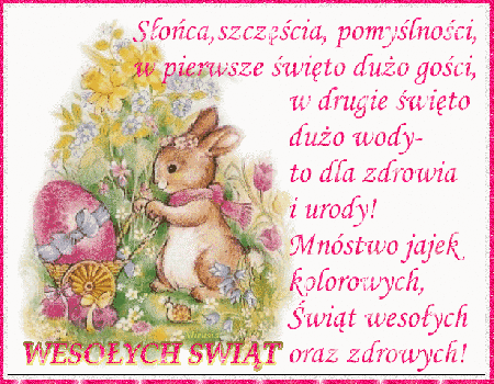 Brokatowa kartka z zajączkiem malującym pisankę